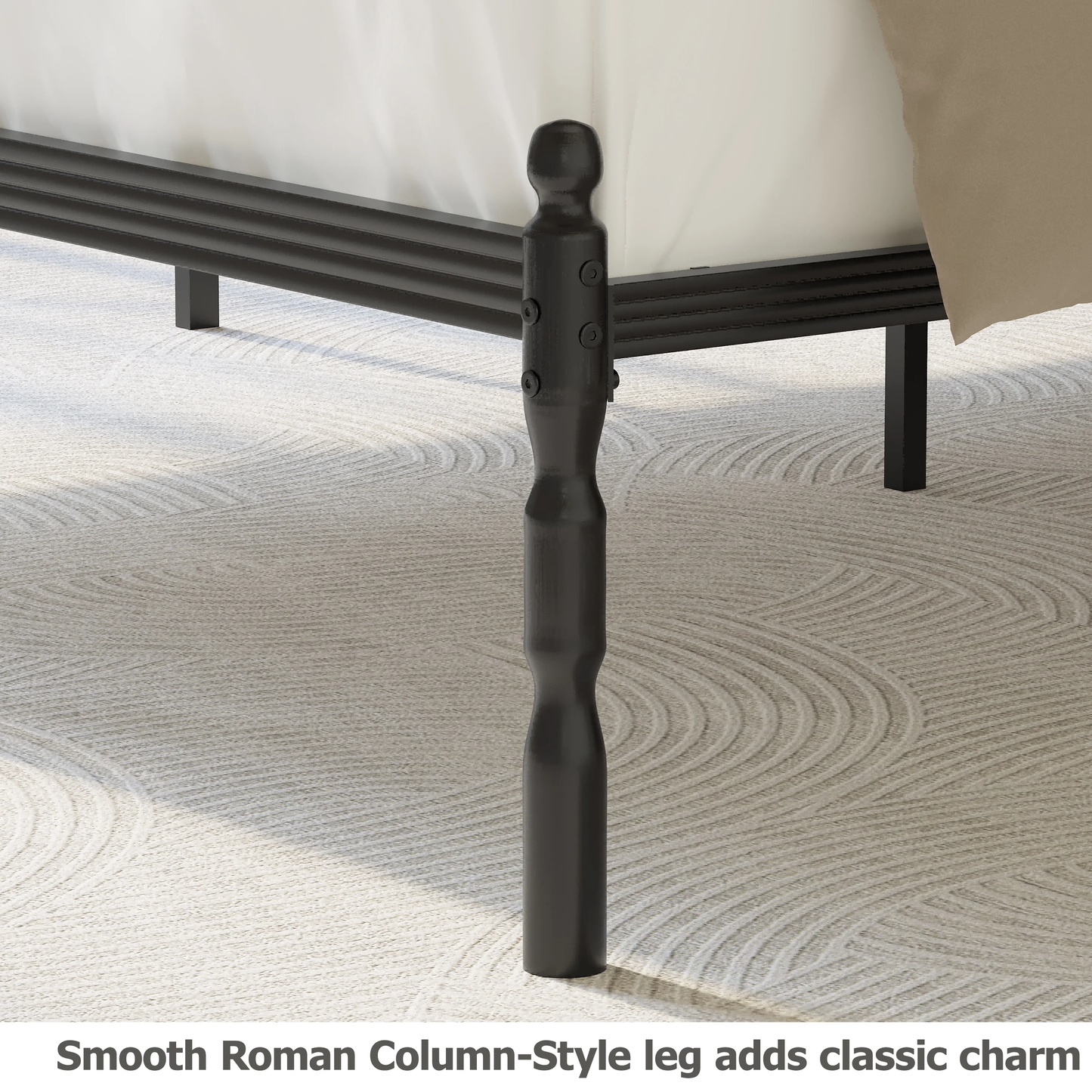 QFTIME 12" Queen Metal Platform Bed Frame with Anti-Slip Stoppers, Heavy Duty Mattress Foundation