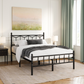 QFTIME 14 inch Queen Size Metal Bed Frame with Headboard and Footboard, Premium Metal Slats Support, Heavy Duty Mattress Foundation with Ample Under-bed Storage, No Box Spring Needed