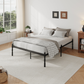 QFTIME 12" Queen Metal Platform Bed Frame with Anti-Slip Stoppers, Heavy Duty Mattress Foundation