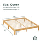 QFTIME 10 inch Queen Size Bamboo Platform Bed Frame, Metal Slat Support, No Box Spring Needed, Easy Assembly