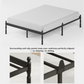 QFTIME 14" Queen Metal Platform Bed Frame with Anti-Slip Stoppers, Heavy-Duty Construction, No Box Spring Needed, Underbed Storage, Noise-Free Steel Slats