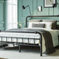 QFTIME Queen Bed Frame with Headboard，Heavy-Duty Metal Platform Bed Frame with 16" Storage,Non-Slip and Noise-Free,No Box Spring Needed,Black