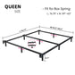 QFTIME Adjustable Low Profile Metal Bed Frame, Bed Base for Box Spring, Black, Queen