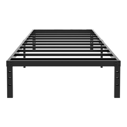 QFTIME 16 inch Metal Platform Bed Frame, Black